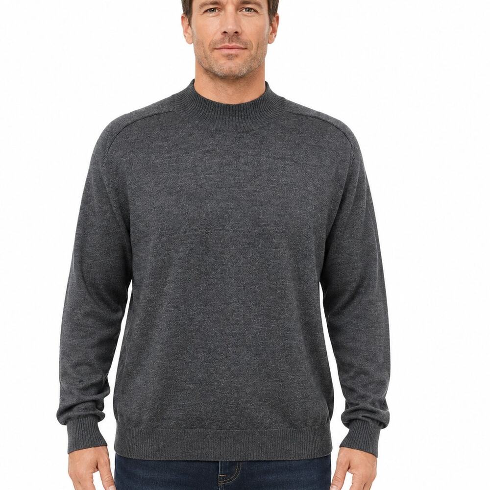 Joseph & Lyman Extra Fine Merino Wool Sweater Made in Australia XL Mockneck Gray